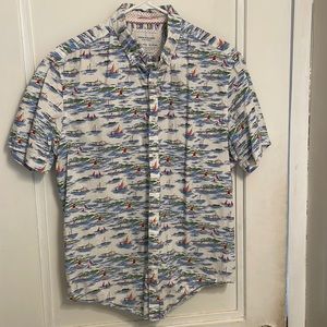 Denim & Flower Button Down Shirt